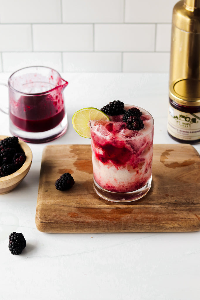 Coconut Lime Margarita with Blackberry Aronia Syrup