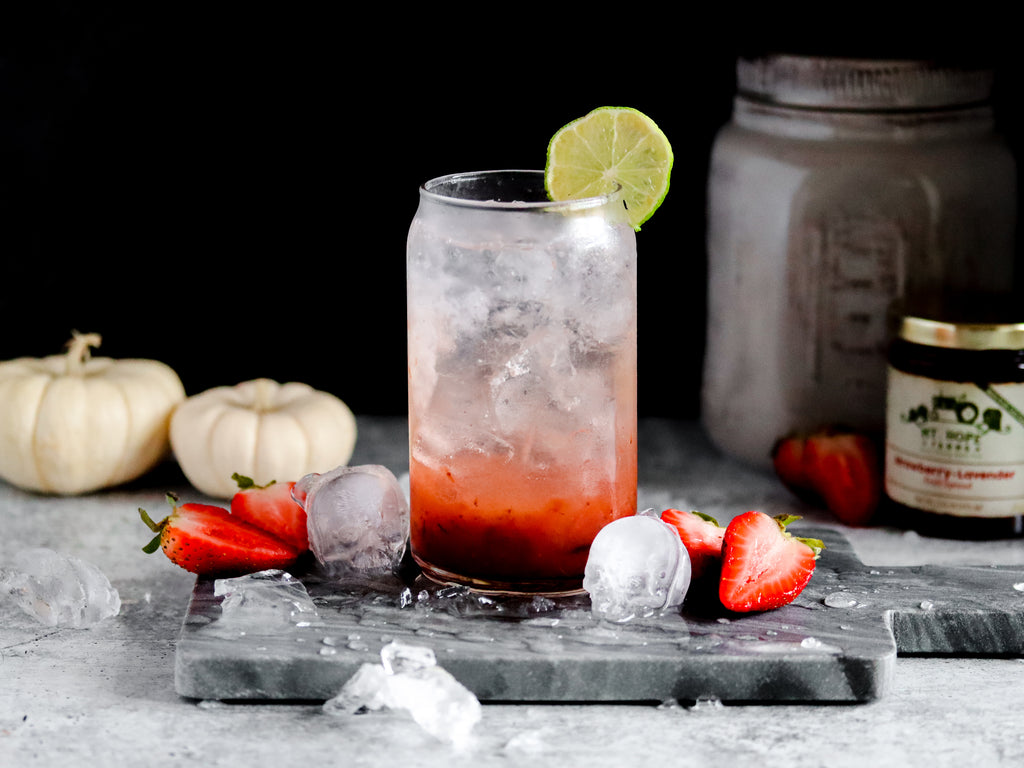 Sparkling Strawberry Lavender Limeade Cocktail Recipe Easy cocktail recipe