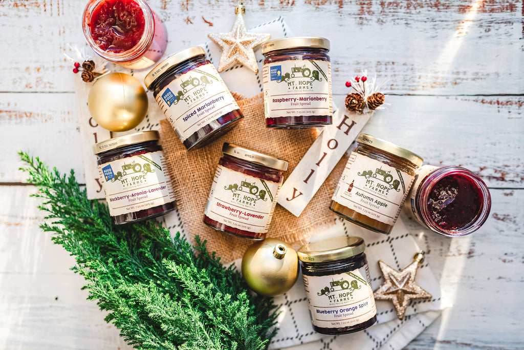 Fruit Spreads. Low sugar. Oregon Berries. Healthy jam. Holiday gift ideas under 10 dollars. Oregon Berries. Marionberry. Strawberry Lavender. Autumn Apple. Holiday gift idea.