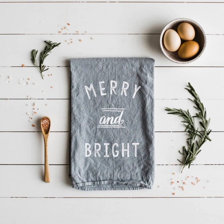 Merry and Bright- USA Made Tea Towel